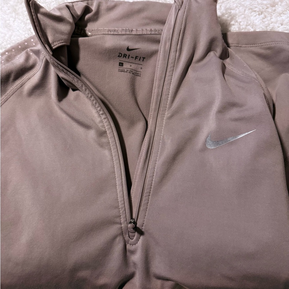 Nike Dri-FIT Brown Half-Zip Jacket
